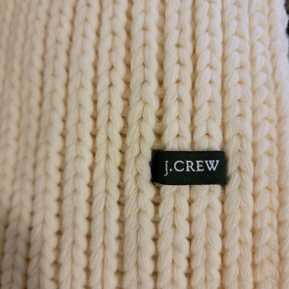 J. CREW Chunky knit fringe scarf ONE SIZE natural - Picture 2 of 2